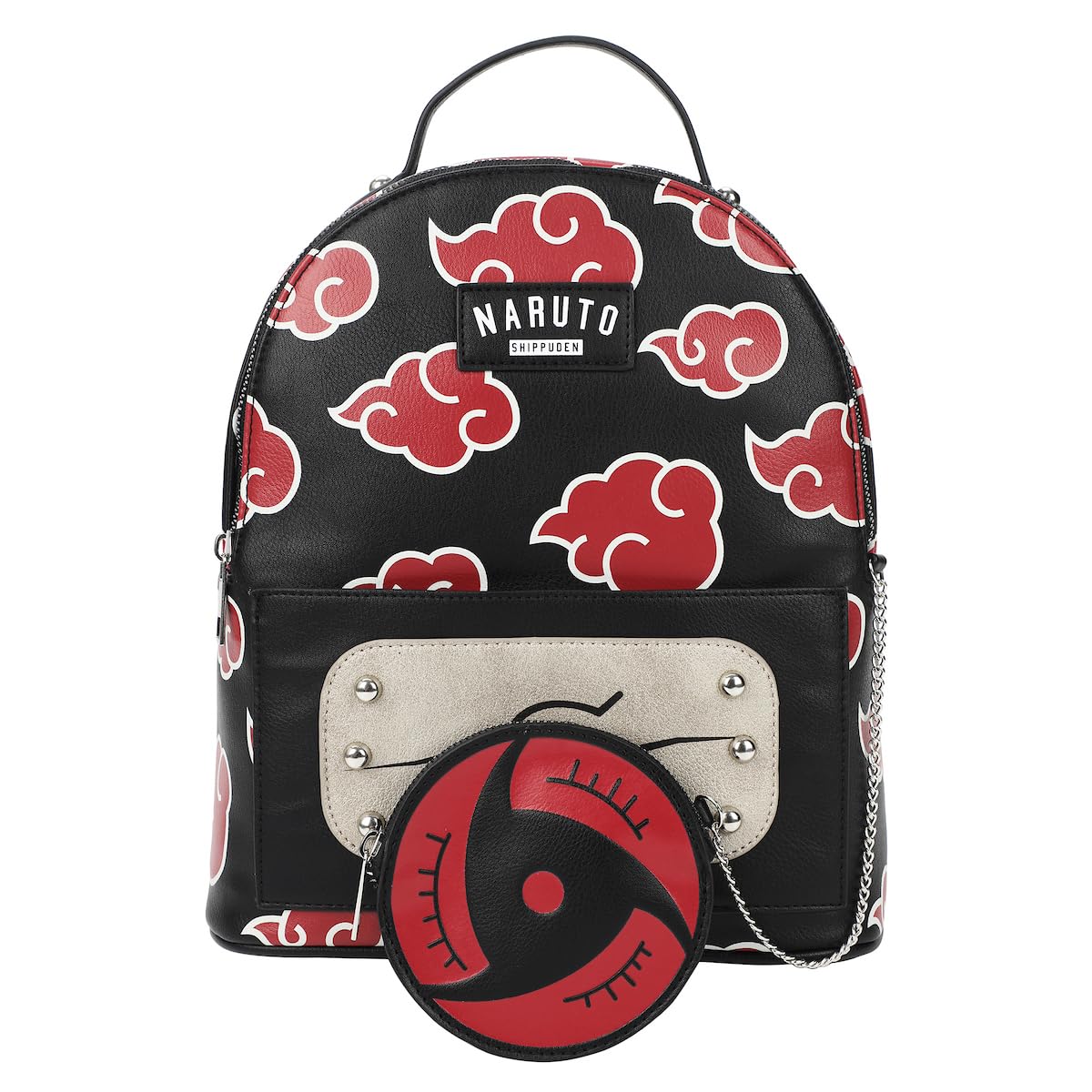 Bioworld Naruto Akatsuki Cloud Pattern Black 11" Mini Backpack