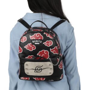 Bioworld Naruto Akatsuki Cloud Pattern Black 11" Mini Backpack