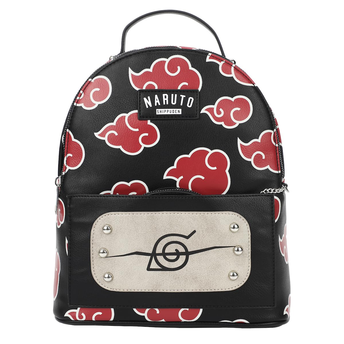 Bioworld Naruto Akatsuki Cloud Pattern Black 11" Mini Backpack