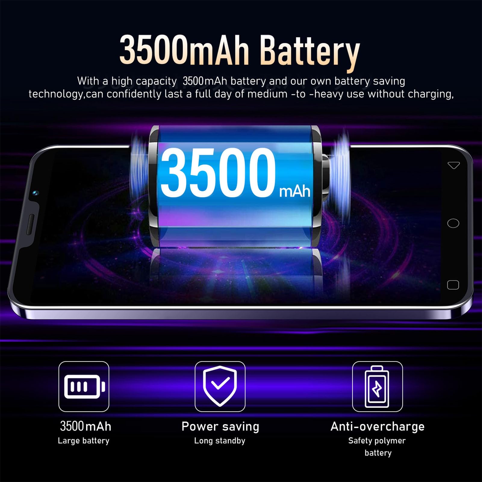 I14 Pro 5.0 Inch Smartphone, Navigation System 3G Network Mobile Phone Blue 3500mAh Battery Dual Card (US Plug)