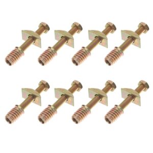 8 sets 4 in1 connectors fittings, m8 half moon spacers furniture bolts and barrel nuts table bed assembly fasteners bolts for beds chairs headboards