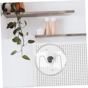 FUNOMOCYA Peg Board Paper Towel Holder Metal Macrame Shelf Wall Hanging Metal Dish Rack Pot Lid Holder Organizer Accessories Pot Lid Organizer Pan Cover Rack White