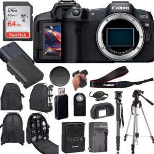 canon eos r8 mirrorless camera (body only) enhanced with professional accessory bundle - includes 14 items