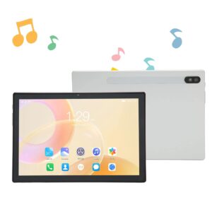 Office Tablet, 10 Inch Tablet White 6GB RAM 256GB ROM 7000mAh 5G WiFi Dual Camera (US Plug)