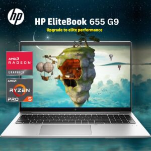 HP EliteBook 655 G9 Notebook PC, 15.6" Anti-Glare IPS FHD, AMD Ryzen 5 PRO Processor(Upto 4.3 GHz, 6 Cores), 32GB RAM, 1TB PCIe SSD, HDMI, USB Type-C, Backlit Keyboard, Fingerprint, Windows 11 Pro