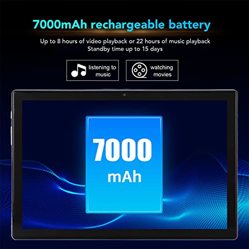 fannay Business Tablet, 10.1in FHD HD Tablet 8GB RAM 256GB ROM Octa Core CPU for Working (US Plug)