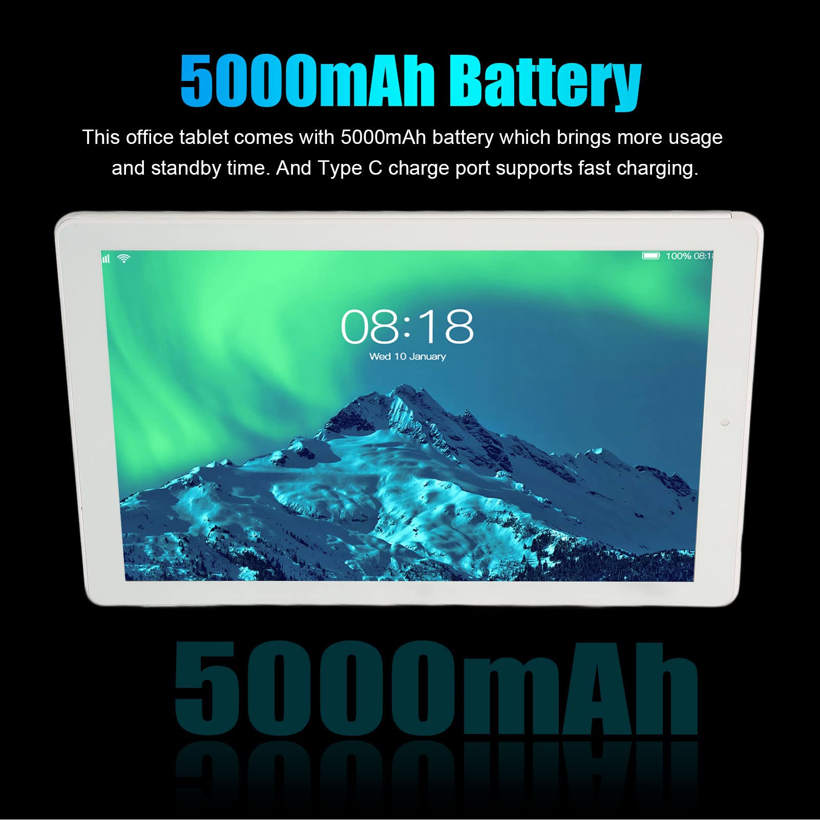 Tablet PC, 10.1 Inch Tablet 1920x1200 5G WiFi Dual Card Dual Standby 100-240V for Android 10 for Drawing (US Plug)