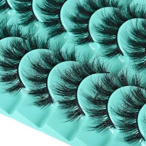 APCYUST Mink Lashes Fluffy Wispy Eyelashes Medium Natural Eye Lash Pack Thick Full Small Strip Eyelash Set Thin Band Russian Strips Lash Extension (Spiky Lash | 11-17mm)