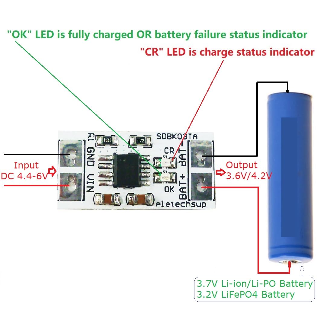 Eletechsup Mini MPPT Solar Charge Controller 3.6V/3.2V Charger Module DC 5V 1A Board for i-ion/Li-PO LiFePO4 Battery (4)