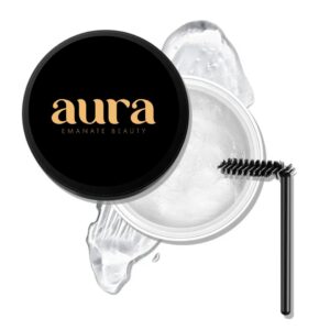 Eyebrow Wax Clear by aura, Eye Brow Gel for Lamination Effect, Eyebrow wax with applicator brush, brow lamination kit, Soap Brows Lift Waterproof, Cera de Cejas