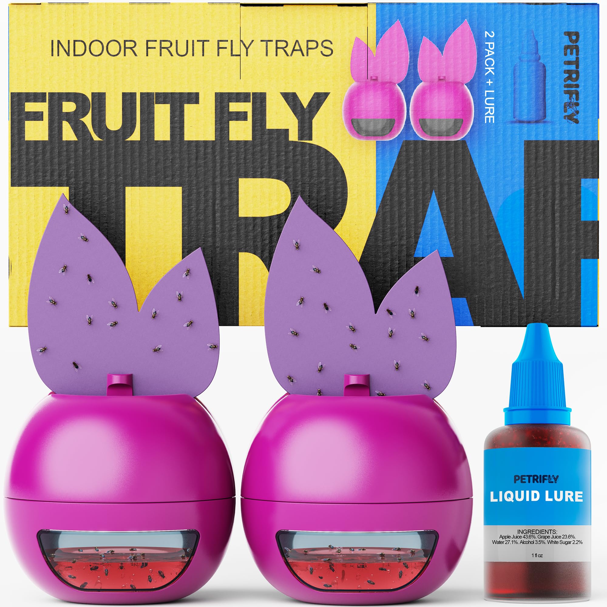 UV Fruit Fly Traps For Indoors + Sticky Traps 2pk- Fruit Fly Traps Indoor For Home - Fruit Fly Trap & Gnat Traps For House Indoor - Gnats And Fruit Fly Killer Indoor - Gnat Catcher,Gnat Trap,Nat Traps