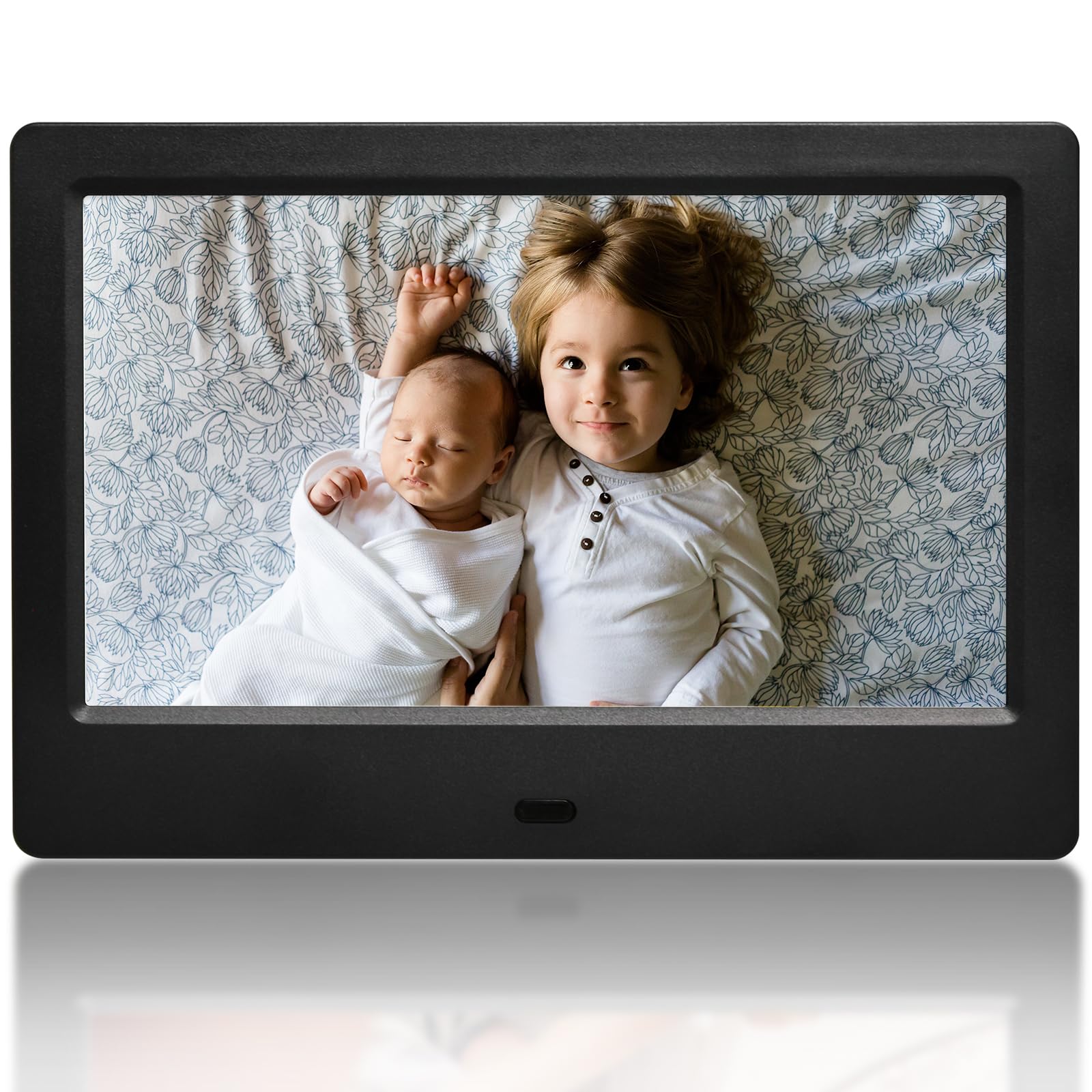 7 Inch Photo Frame, Using USB or SD to Play Photos/Videos/Music, HD IPS Displays Photo Frames with Remote Control, Easys to Use, Gifts for Mom&Dad