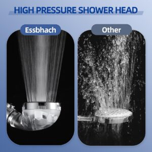 Essbhach Shower Head with Handheld, High Pressure Shower Head with Filter and ON/OFF Button, Water Saving Filtered Shower Head for Dry Hair & Skin, 3 Spray Modes