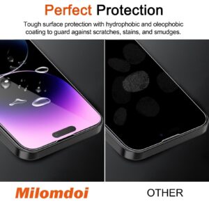 Milomdoi 3 Pack Screen Protector for Apple iPhone 14 Pro Max with 3 Pack Tempered Glass Camera Lens Protector, Ultra 9H Accessories, Case Friendly, Mounting Frame, 2.5D Curved, Transparent