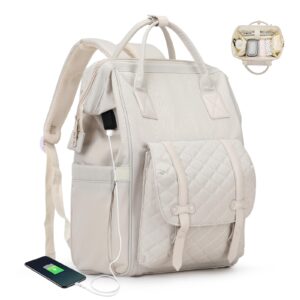 diaper bag backpack,travel essentials baby bag for girls boy maternity baby changing bags unisex baby diaper backpack waterproof travel backpack with insulated pockets & stroller straps beige