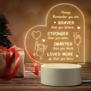 lunekkh gifts for women friends kids - inspirational night lamp with pooh bear design - perfect gifts for birthday christmas valentines anniversary baby shower, show strength and love