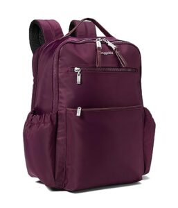 baggallini women's tribeca expandable laptop backpack, mulberry