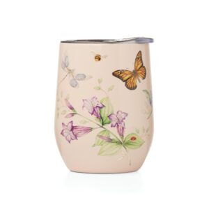 Lenox 895749 Butterfly Meadow Pink Stainless Steel Wine Tumbler, 1 Count