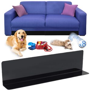 extra strength under couch blocker set (8 pieces-15.3" each) acrylic couch toy blocker for under couch guard w/ interchangeable height & round corners - easy install under the couch blocker for dogs