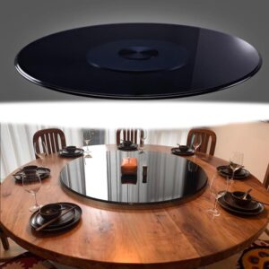 verdde black glass lazy susan turntable 30in, rotating dining table service tray for food delivery, premium, thickness 12mm - ideal for restaurants & home (size : 90 cm (36 in))