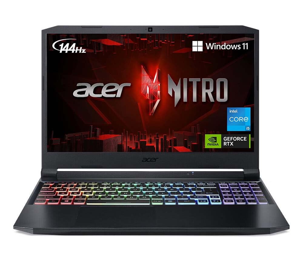 acer Nitro AN515 Gaming Laptop Six Core Intel i5-11400H up to 4.5Ghz 16GB 512GB SSD 15.6in Full HD HDMI Multi-Color RGB Backlit Keyboard NVIDIA GeForce RTX 3050 Win 11 (AN515-57- Renewed)