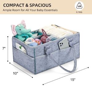 Zaflosh Baby Diaper Caddy Organizer, Large Size Diaper Organizer with Removable Dividers, Car Diaper Caddy, Baby Organizer for Changing Table, Nursery Storage Caddy for Baby Essentials