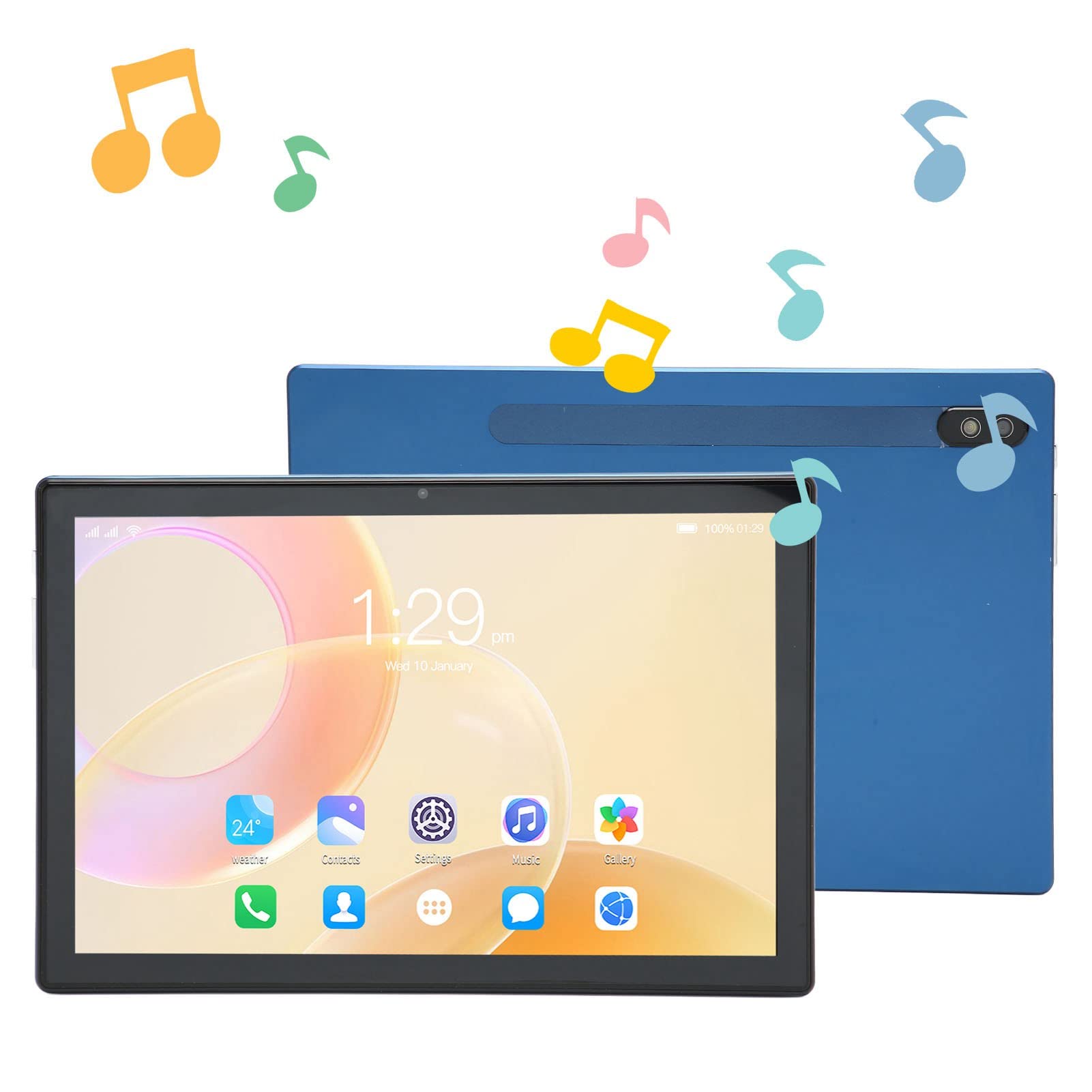 10 Inch Tablet Dual Camera 2 Card Slots 4G Network Office Tablet Blue IPS for School (US Plug)