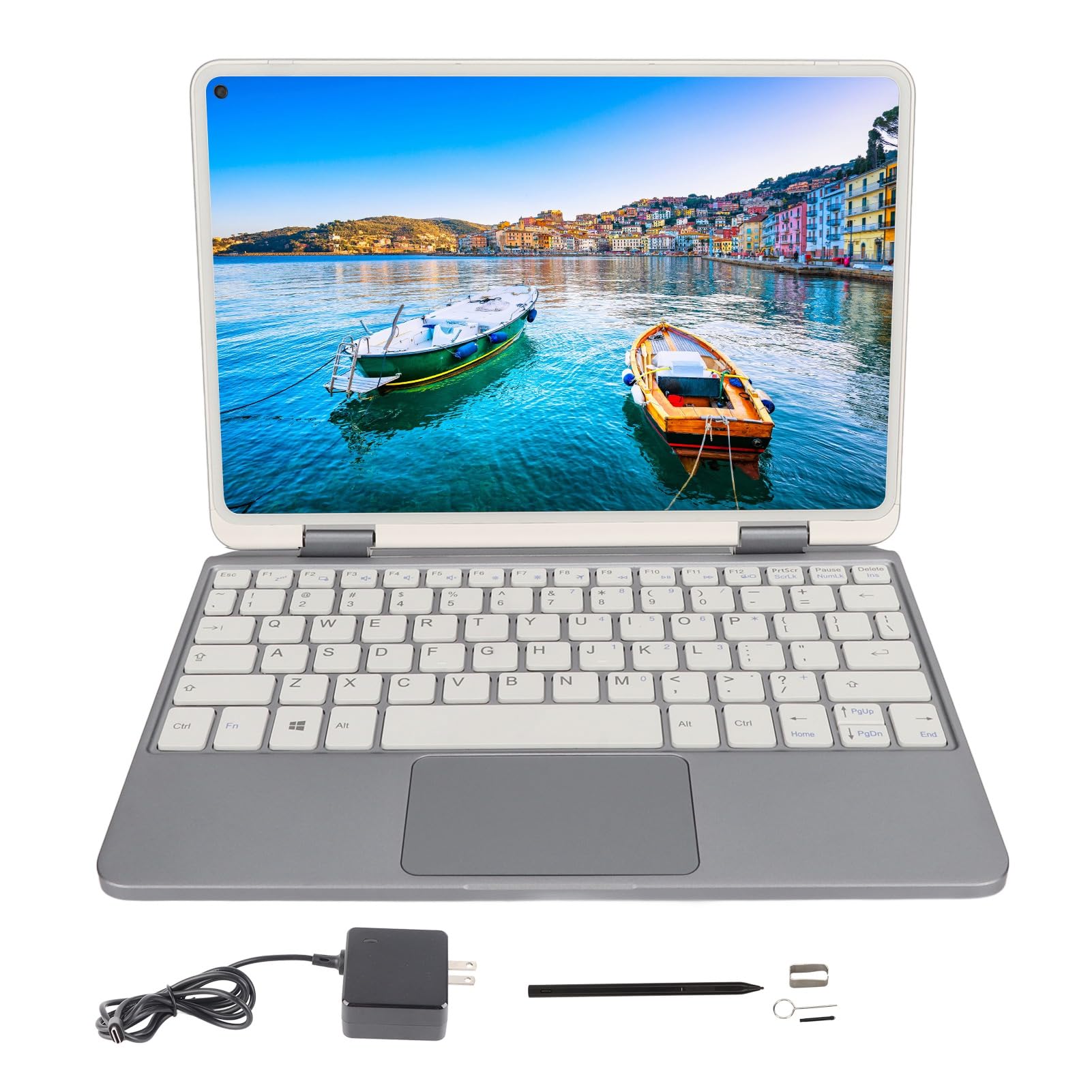 10.8 Inch 2 in 1 Laptop, Resolution 2560x1600 Efficient 8+1TB Memory Touch Screen Portable 10.8 Inch Laptop (8+1TB US Plug)