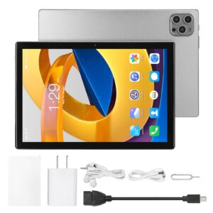 Pssopp Tablet PC, Metal Back Cover Multifunction 16 MP Rear Camera 6GB RAM 64GB ROM 10.1 Inch Tablet Learning 11 (Grey)