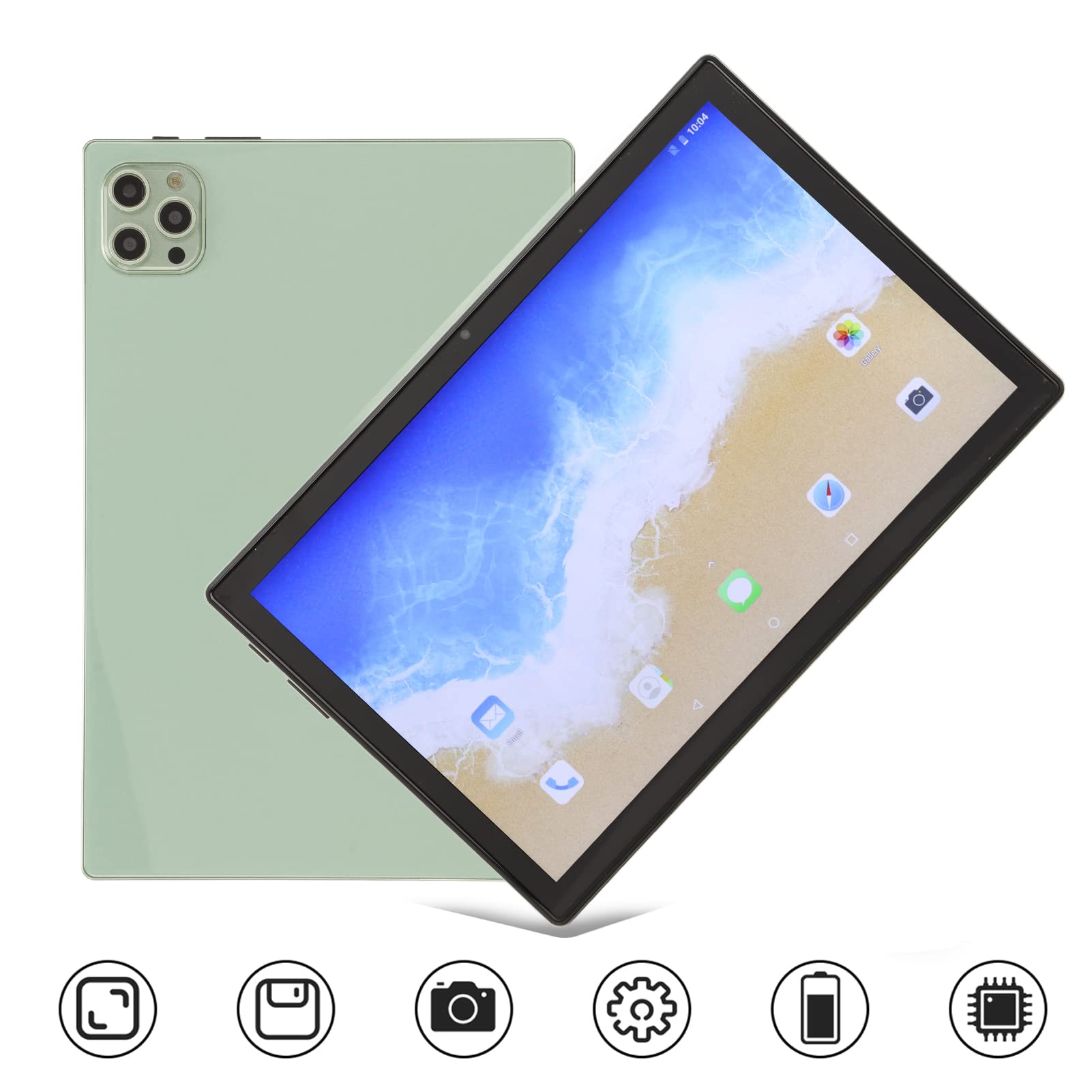 Tablet, 10 Inch 100-240V 10 Inch Tablet 1920x1200 IPS Green for Home for Travel (US Plug)