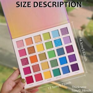 30 Colors Glitter Glittery Shimmery Magic Eyeshadow Makeup Palette Pallet, Glitter Shimmer Matte Colors Blue Green Red Purple Yellow Sparkle Glitter Gel Glue Makeup Eyeshadow Palettes Pallet (30 Colors)