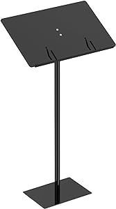 ksacry acrylic podium stand, 42.3" h black angle adjustable acrylic podiums for church,modern lecterns & pulpits for classroom, concert, church, speech, easy assembly, metal base, black