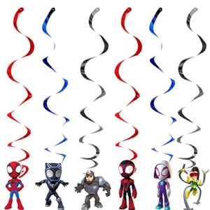 Spidey and his amazing friends party supplies,6pcs Spidey Hanging Swirls and 1 Happy Birthday Banner for Spidey Birthday party Decoration