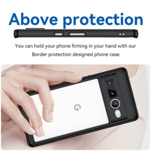 DFTCVBN Phone Case for Pixel 7 Pro Case, Google 7 Pro GP4BC Case with HD Screen Protector, Soft Bumper with Clear Crystal PC Hard Back Shockproof Cover Cases for Google Pixel 7 Pro Black