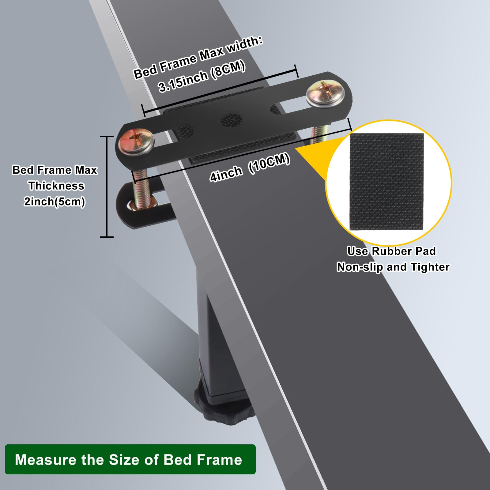 HEYLEAYAR Adjustable Height Bed Frame Support Legs,7.3"-10" Heavy Duty Center Slats Support Leg,Adjustable Height Support Leg for Bed Frame Replacement Parts (2 Pack)