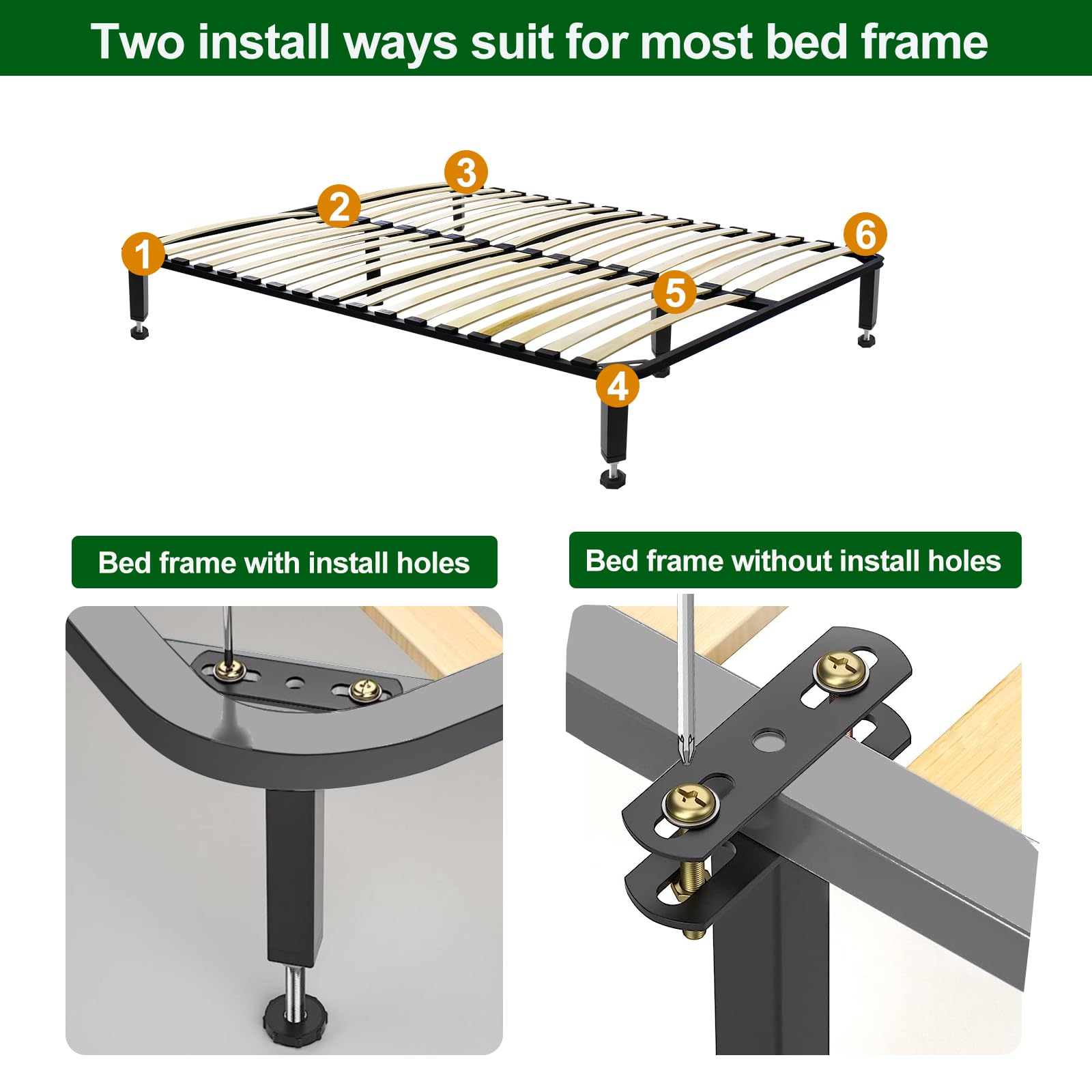 HEYLEAYAR Adjustable Height Bed Frame Support Legs,7.3"-10" Heavy Duty Center Slats Support Leg,Adjustable Height Support Leg for Bed Frame Replacement Parts (2 Pack)