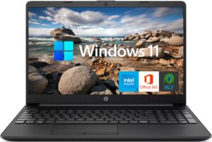 hp 15.6'' laptop with 1 year microsoft office 365,intel pentium quad-core processor,long battery life,rj-45 ethernet port,usb type-c,wi-fi,webcam,hdmi,nly mp,windows 11 (16gb ram | 1tb ssd) black