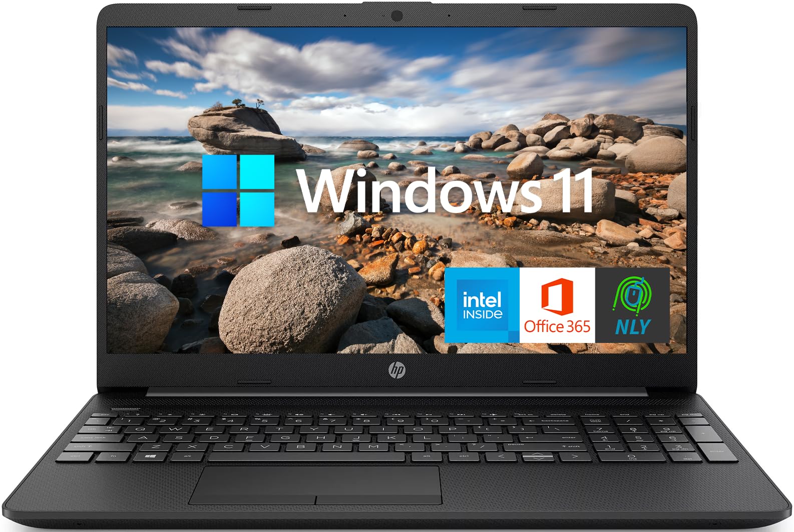 HP 15.6'' Laptop with 1 Year Microsoft Office 365,Intel Pentium Quad-Core Processor,Long Battery Life,RJ-45 Ethernet Port,USB Type-C,Wi-Fi,Webcam,HDMI,NLY MP,Windows 11 (16GB RAM | 1TB SSD) Black