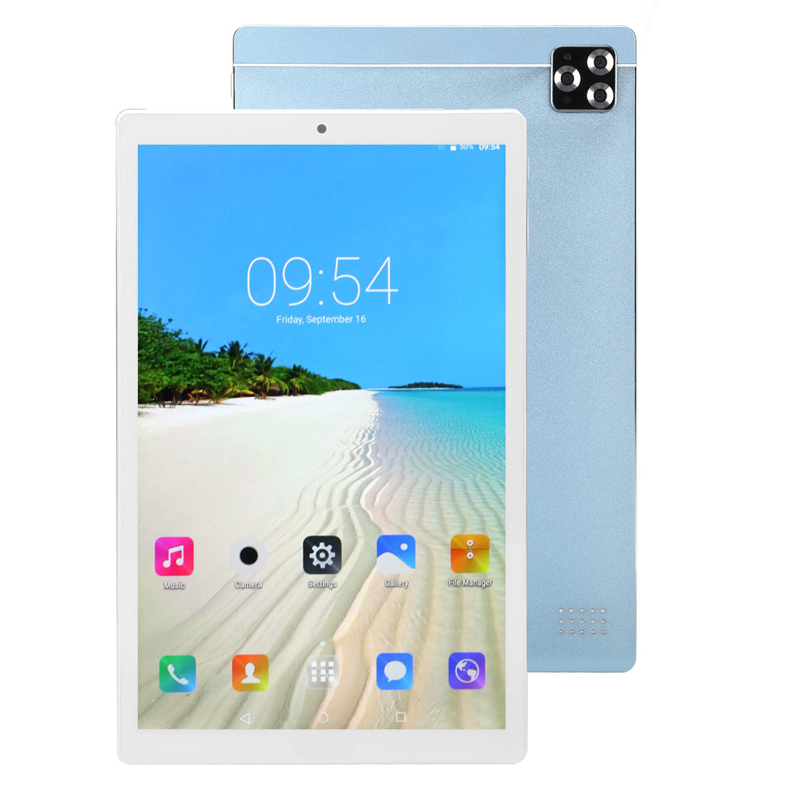 AMONIDA 10.1 Inch Tablet, Blue Tablet PC 2.4G 5G WiFi 1080 X 1920 HD Front 800W Rear 1300W 4GB 64GB 11.0 (US Plug)