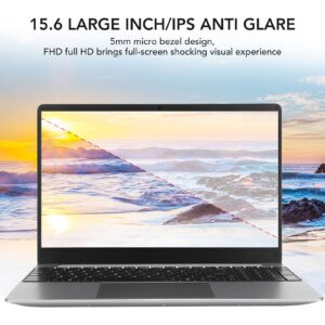 ciciglow 15.6in Laptop, 2K FHD Screen Display Portable Laptop Computer for Intel I7 CPU 16GB RAM 512GB ROM, for Win 10, 5000mAh Battery, with Backlit Keyboard (16+512G US Plug)