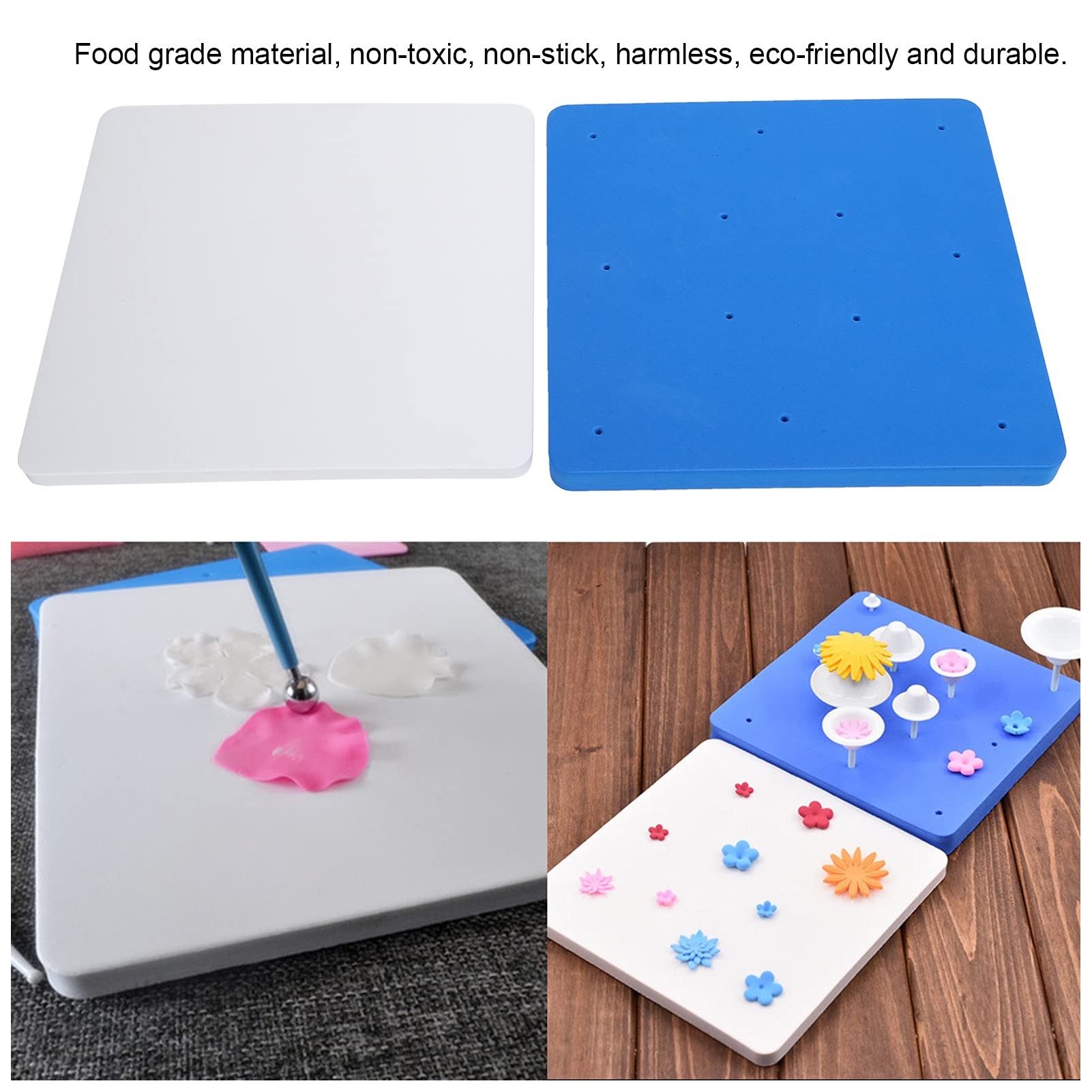 Cake Modelling Pad Fondant Wavy Foam Mat White Blue Cake Shaping Sponge Mat Decoration Modelling Pad Sugar Flowers Drying Tool