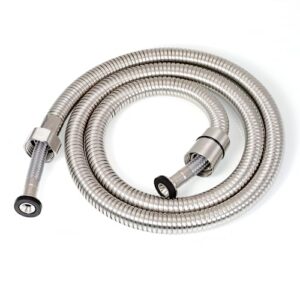 folinus bidet sprayer hose 48-inch stainless steel double sprial nylon braided hose with 1/2'' connector (brushed nickel)