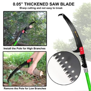 ELIXRION 7-27 Feet Pole Saws for Tree Trimming Manual Branch Pruner Cutter Kits, Manual Pole Saw Cut Branch Garden Tool Tree Pruner Extendable Hand Saw Tree Trimmer Long Handle Pruner with Storage Bag