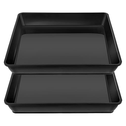 LWALRS Square Plant Saucer 16 Inch 2 Pack, Duty Plastic Plant Saucer, Heavy Duty Plant Pot Saucers, Garden Large Deep Plant Trays for Pots, Planters for Indoors and Outdoors Plants.