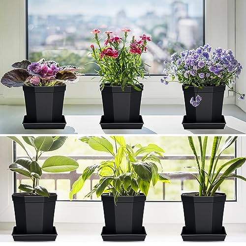 LWALRS Square Plant Saucer 16 Inch 2 Pack, Duty Plastic Plant Saucer, Heavy Duty Plant Pot Saucers, Garden Large Deep Plant Trays for Pots, Planters for Indoors and Outdoors Plants.