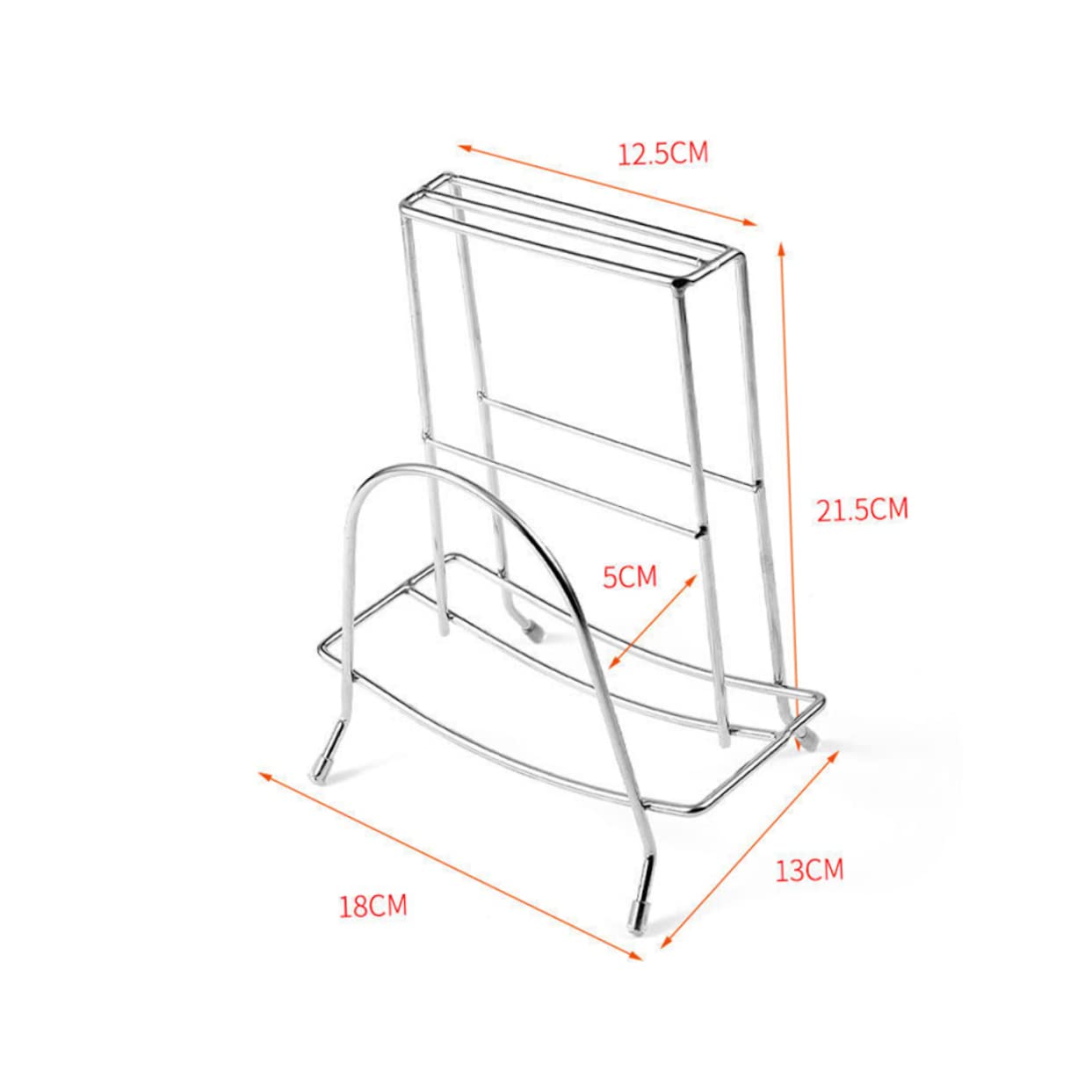 DOITOOL Kitchen Cutter Storage Metal Storage Rack 1pc Chopping Board Stand Stainless Steel Knives Cutlery Box Cutting Board Storage Kitchen Cutter Rack