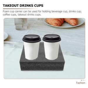 Cabilock 2 Pcs Cup Holder Tray Coffee Takeout Cup Trays Cup Holders for Drinks Drink Carrier Tray Disposable Tray Coffee Cup Holder Cup Carrier Epe Milk Tea Cup Takeaway Box