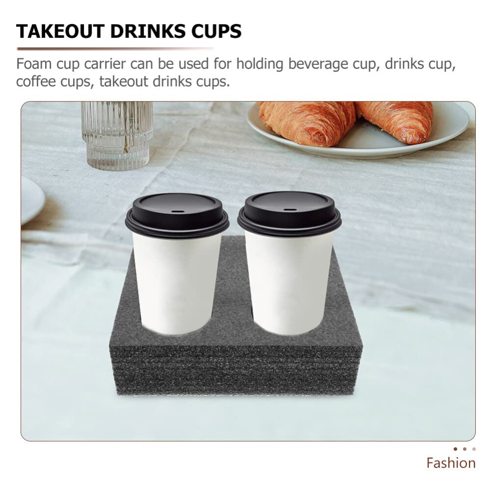 Cabilock 2 Pcs Cup Holder Tray Coffee Takeout Cup Trays Cup Holders for Drinks Drink Carrier Tray Disposable Tray Coffee Cup Holder Cup Carrier Epe Milk Tea Cup Takeaway Box