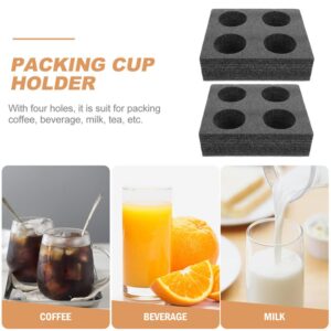 Cabilock 2 Pcs Cup Holder Tray Coffee Takeout Cup Trays Cup Holders for Drinks Drink Carrier Tray Disposable Tray Coffee Cup Holder Cup Carrier Epe Milk Tea Cup Takeaway Box