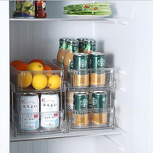 TW SHINE 2 Tier Storage Organizer with Dividers, Clear Under Sink Organizers and Pull Out Cabinet Organizer for Bathroom Kitchen Pantry Storage, Medicine Cabinet Organizer, 2 Pack